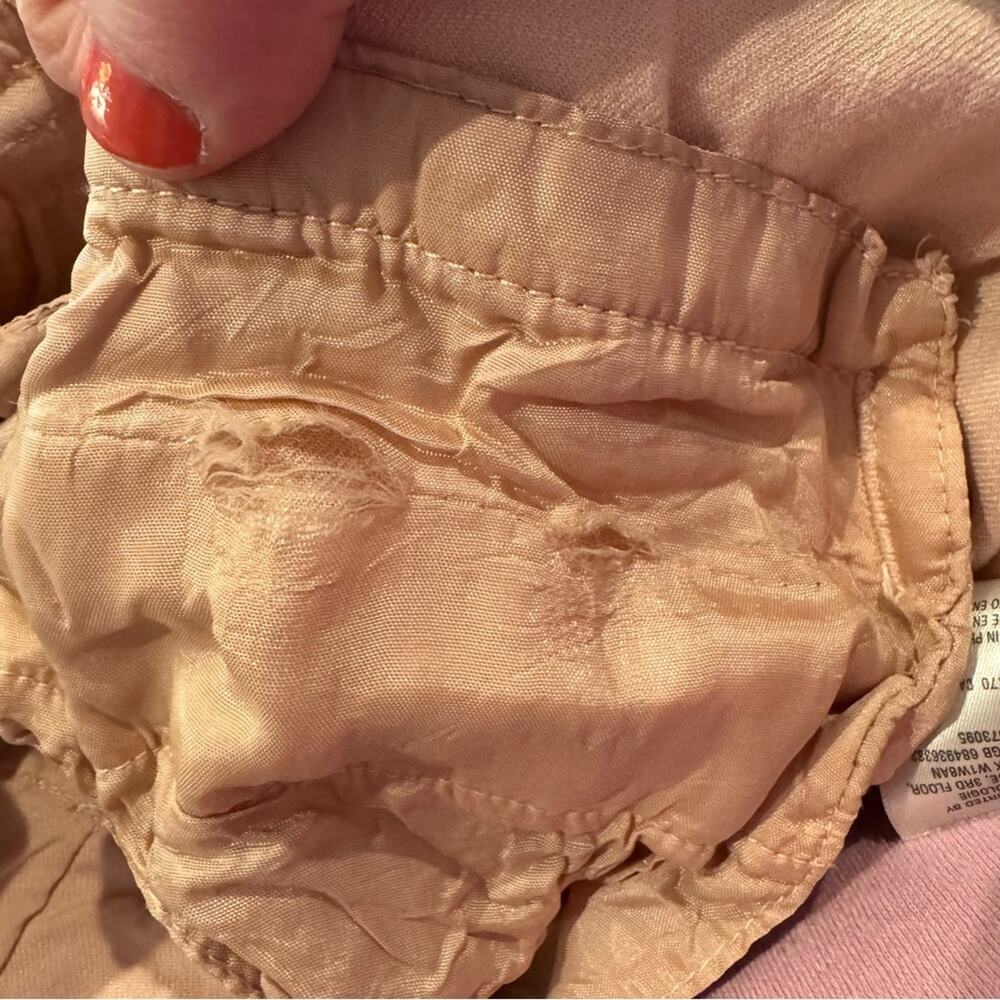 Anthropologie Elevenses Romantic Pink Beachy Linen Blend Paperbag Pants Size XS - Picture 8 of 8